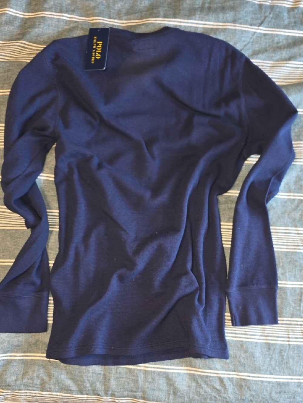 Ralph Lauren Navy Sweater with White Neckline - Picture 4 of 4